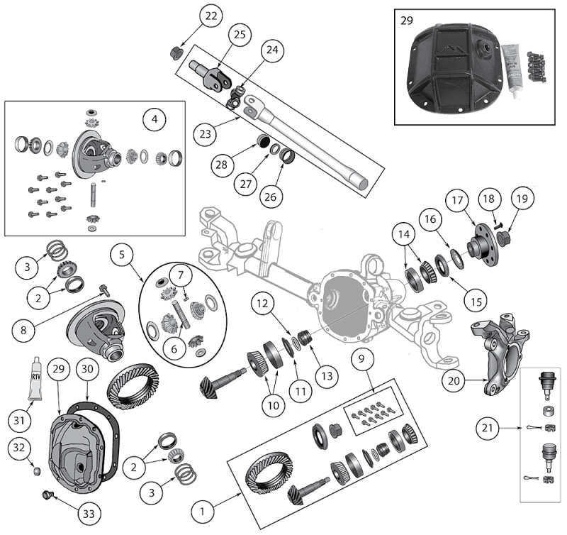 Radnabe inkl. Radlager vorne und ABS Sensor Jeep Wrangler JK Bj