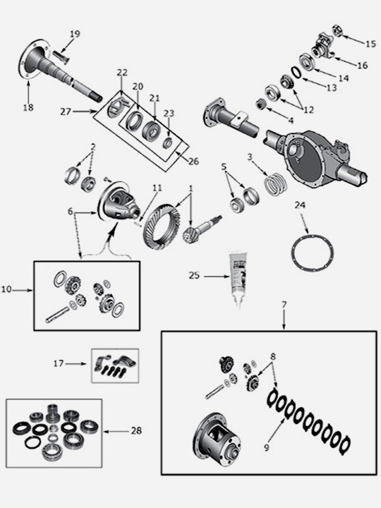 Hinterachse Dana 35 für Jeep Grand Cherokee WJ / WG