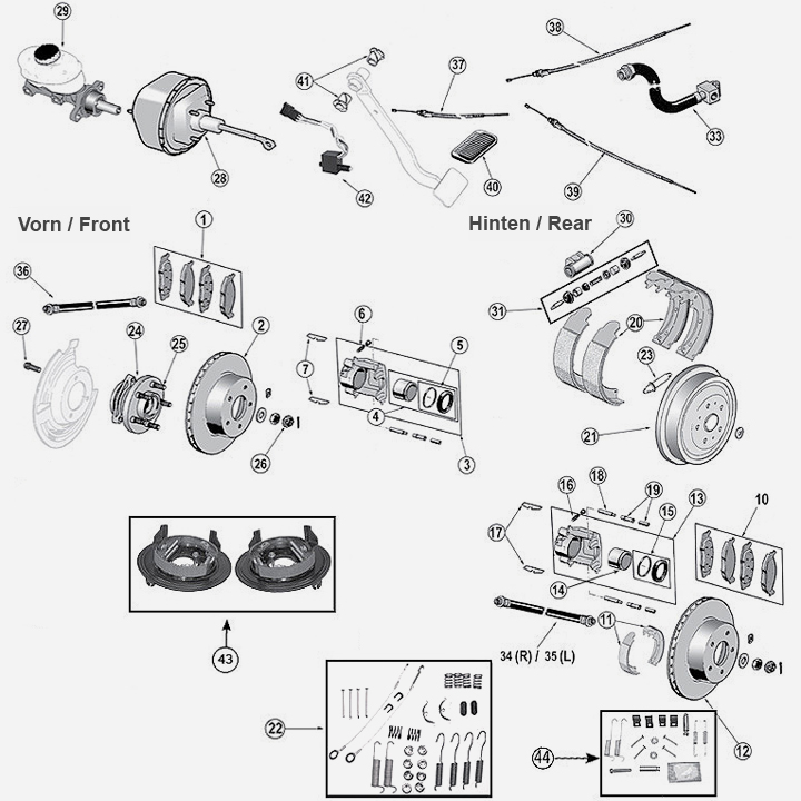 Brake Parts for Jeep Grand Cherokee ZJ / ZG