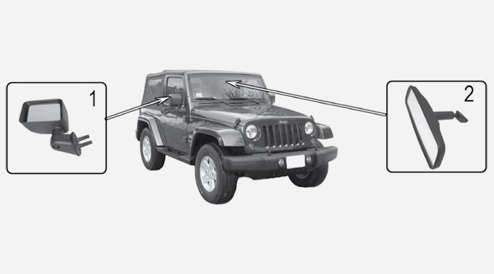 Mirrors and Antennas for Jeep Wrangler JK