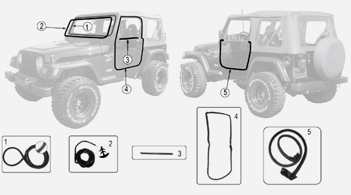 Kunststoff-Abdeckung Beifahrertür vorne außen rechts Jeep Wrangler