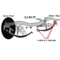 Preview: Jeep CJ black Polyurethan rear Leaf Spring & Shackle Bushings Prothane 55-75