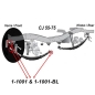 Preview: Jeep CJ red Polyurethan front Leaf Spring & Shackle Bushings Prothane 55-75