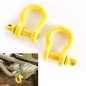 Preview: Jeep Universal 2er Set Schäkel Gelb pulverbeschichteter Stahl Ø 19mm Ring Ø 22mm Bolzen
