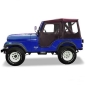 Preview: Jeep CJ5 & M38A1 Verdeck Top Tigertop mit einteiligen Softtoptüren Black Crush Bestop 55-75