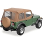 Preview: Jeep Wrangler YJ Set Aufsteckfenster runde Türecken Spice Braun Denim Bestop Bj. 87-95