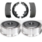 Preview: Jeep Cherokee XJ set of brake drums with brake pads 9" rear brake Raybestos 90-01