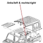 Preview: Jeep Wrangler JK 4-door set of 2 seals B-pillar left & right top 07-18