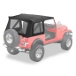 Preview: Jeep Wrangler YJ Convertible Top Replacement Cover without Rods Black Crush 87-95