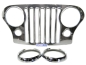 Preview: Jeep CJ grille cover front grill stainless steel including headlight covers year 76-86
