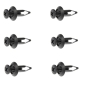 Preview: Jeep Wrangler JK 6er Set Clip Spreitzclip Spreitzniete Niete für Windlauf Abdeckung vorne 07-08