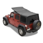 Preview: Jeep Wrangler JK 4türer Verdeck Ersatz Verdeckhülle mit getönten Scheiben für Original Verdeck Black Twill Bestop 07-09