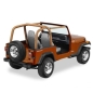 Preview: Jeep Wrangler YJ Überrollbügel Polster Überrollbügelpolster Braun Denim Bestop 92-95