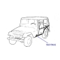 Preview: Jeep Wrangler YJ Aufkleber Schriftzug Jeep in light Silber seitlich vorne an Karosse 91-95