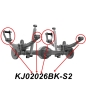 Preview: Jeep Cherokee XJ black Polyurethane rear Leaf Spring Eye & Shackle Bushing Set Greaseable Daystar 84-01