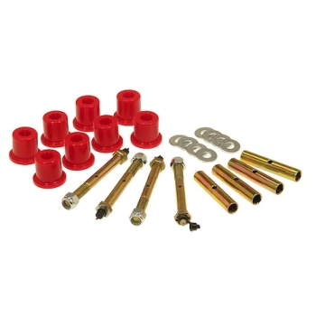 Jeep CJ red polyurethane greasable shackle bushing set for front leaf spring Prothane 76-86