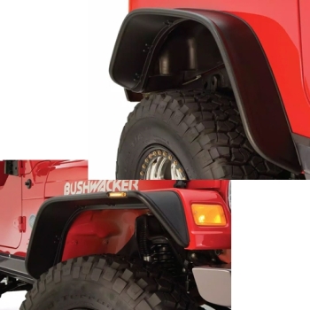 Preview: Jeep Wrangler TJ 6" Flat Fender Style Fender Flares 4pcs. Bushwacker 96-06