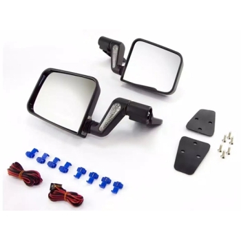 Jeep Wrangler TJ 2er Set Außenspiegel Türscharnierspiegel beheizbar schwarz mit LED Blinker 96-06