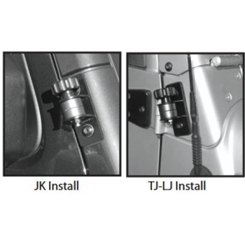 Jeep Wrangler JK Rechteckiger Quick‑Release Außenspiegel Spiegel Edelstahl mit Schnellverschluss 07-18
