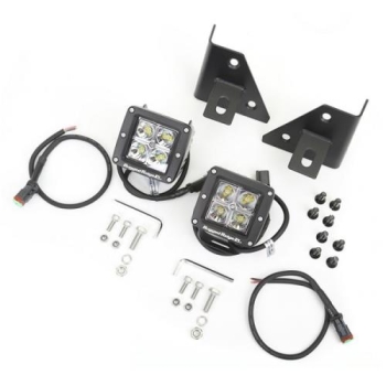 Jeep Wrangler YJ zwei LED Zusatz Scheinwerfer incl. Halter am Scheibenrahmen 87-95
