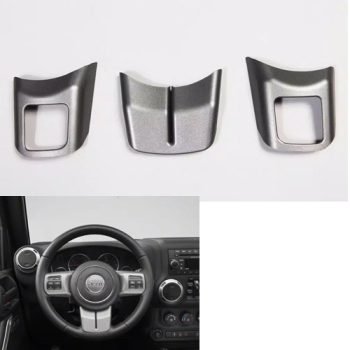 Jeep Wrangler JK 3er Set Blenden Speichenblenden Lenkrad Anthrazit 11-18