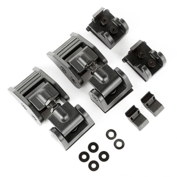 Jeep Wrangler JL & Jeep Gladiator JT Haubenhalter Set Haubenhaken schwarz Matt Aluminium verstellbar 18-