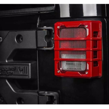 Jeep Wrangler JK 2er Set ALU Rückleuchtenschutzgitter Elite Serie rot 07-18