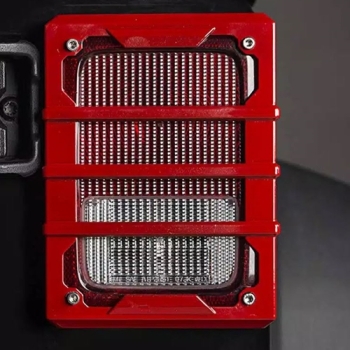 Jeep Wrangler JK 2er Set ALU Rückleuchtenschutzgitter Elite Serie rot 07-18
