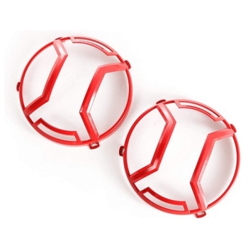Jeep Wrangler JK 2er Set Lampenschutzgitter Scheinwerfer Elite Serie ALU rot 07-18