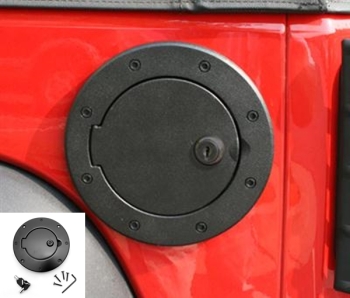Jeep Wrangler TJ Tankblende Tankdeckel Tankklappe abschließbar Aluminium schwarz 96-06