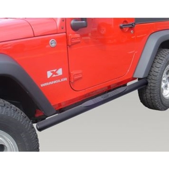 Preview: Jeep Wrangler JK 2türer 2er Set Oval Schwellerrohre Trittbretter schwarz texturiert 07-18