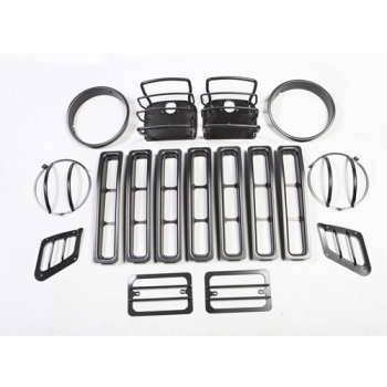 Jeep Wrangler TJ US-Modell 11-tlg. Set Lampenschutzgitter schwarz 96-06
