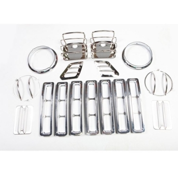 Preview: Jeep Wrangler TJ US-Modell 11tlg. Set Lampenschutzgitter Edelstahl 96-06