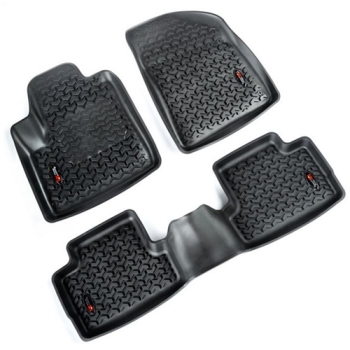 Jeep Cherokee KL Set front & rear Black floor liners All Terrain Rugged Ridge 14-21