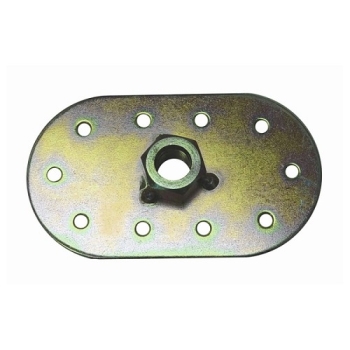 Jeep CJ Wrangler YJ mounting plate oval with fastening nut for the seat belt 76-95