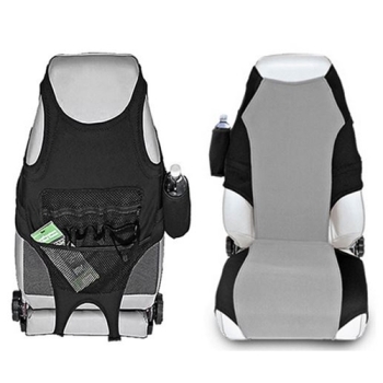 Jeep CJ Wrangler YJ TJ 2pcs. Set Neoprene Seat Protectors Grey Black Rugged Ridge 76-06