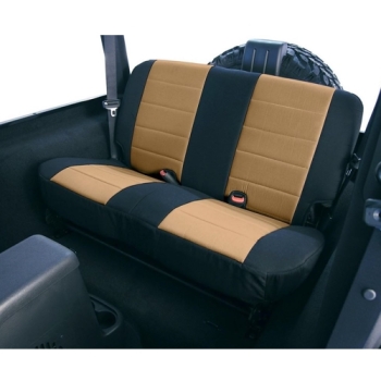 Jeep Wrangler TJ Polycotton Sitzbezug Rücksitz hinten TAN Schwarz Rugged Ridge 96-02