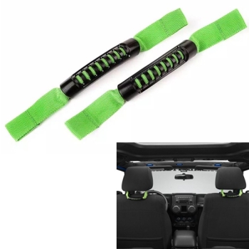 Jeep Wrangler JK JL Gladiator JT 2pcs Set Seat Mount Grab Handle Green 07-25