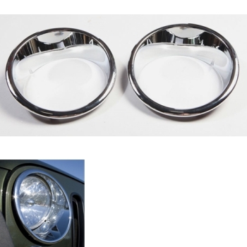 Jeep Wrangler JK 2-pcs. Chrome Headlight Bezels Rugged Ridge 07-18
