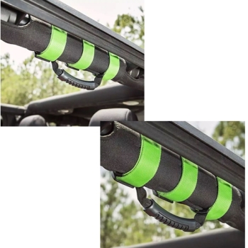 Preview: Jeep Wrangler JL 2er Set Ultimate Haltegriffe Griffe Grün am Überrollbügel Rugged Ridge 18-26