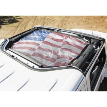 Jeep Wrangler JK Mesh Bikini Top Sun Shade Top Sonnenschutz US Flagge Hardtop 07-18