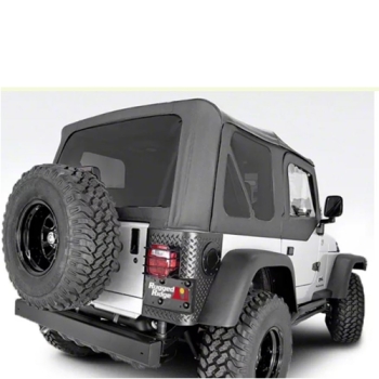 Jeep Wrangler TJ XHD Replacement Soft Top with tinted Windows and Door Skins Black Diamond 96-02
