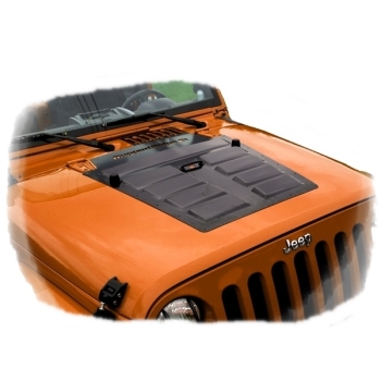 Jeep Wrangler JK black steel hood vent insert Primer coated Rugged Ridge 07-18