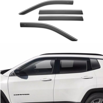 Jeep Compass MP Low Profile Windabweiser Set Husky Liners Smoke mit Chromverzierung 17-26