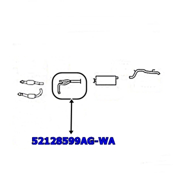 Preview: Jeep Cherokee Liberty KJ 3,7 ltr. front Exhaust Y-Pipe behind Catalytic Converters year 2004
