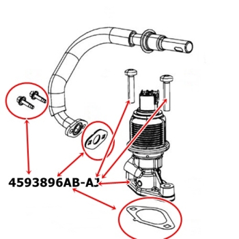 Jeep Wrangler JK 3,8 ltr. EGR Valve with Gaskets & Bolts 07-11