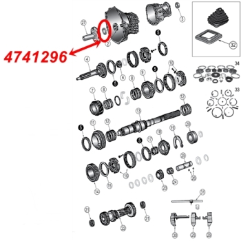 Preview: Jeep Wrangler TJ Simmerring Eingang NV3550 Schaltgetriebe 00-04