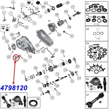 Preview: Jeep Wrangler TJ front Output Shaft Yoke NP231 Transfer Case 96-06