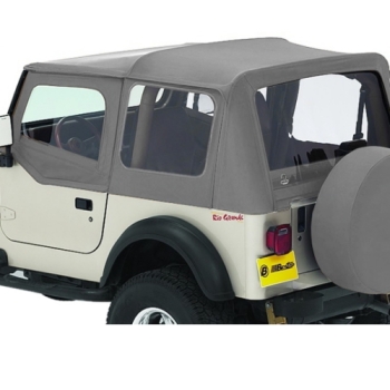 Jeep Wrangler YJ Verdeck Ersatz Verdeckhülle inkl. Aufsteckfenster A Top Charcoal grau Denim Bestop 87-95
