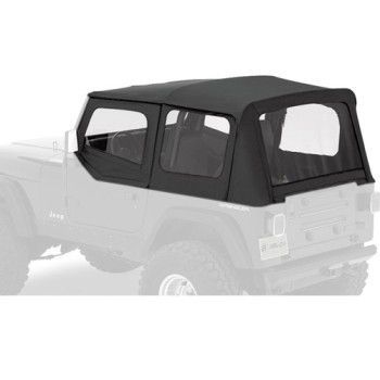 Preview: Jeep Wrangler YJ Verdeck Ersatz Verdeckhülle inkl. Aufsteckfenster Black Denim Bestop 87-95